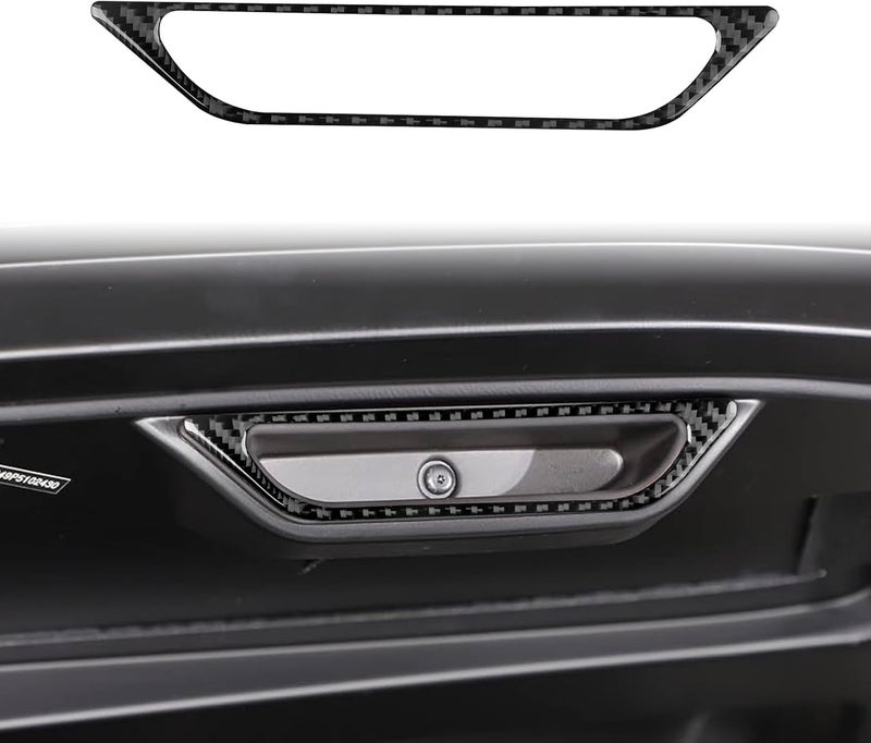 Edinstry Soft Carbon Fiber Engine Compartment Handle Trim Cover Sticker for Corvette C8 2020-2024, 1PCS Engine Bay Handle Panel Frame Trim, Interior Decoration Accessory - Image 1